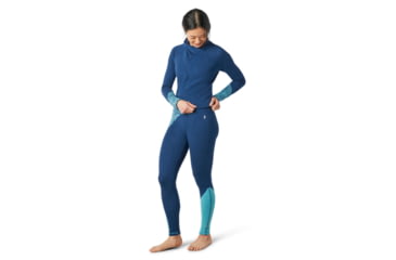 Image of Smartwool Merino 250 Baselayer Colorblock Bottom - Womens, Wave Blue Traced Dahlia, Extra Large, SW016383E39-XL