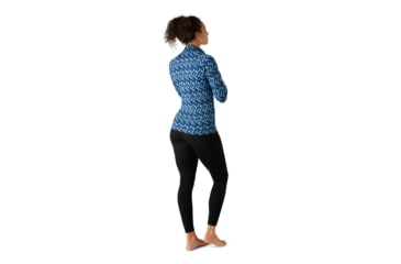 Image of Smartwool Merino 250 Baselayer Pattern 1/4 Zip - Womens, Alpine Blue/Modern Plaid, Extra Small, SW016375F54-AB/MP-XS