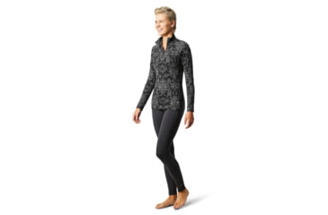 Image of Smartwool Merino 250 Baselayer Pattern 1/4 Zip - Womens, Black Digital Snowflake, Extra Large, SW016375E36-XL