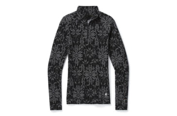 Image of Smartwool Merino 250 Baselayer Pattern 1/4 Zip - Womens, Black Digital Snowflake, Extra Large, SW016375E36-XL