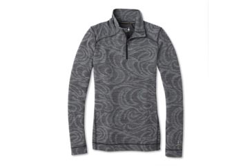 Image of Smartwool Merino 250 Baselayer Pattern 1/4 Zip - Womens, Black Snow Swirl, Large, SW0NP222C21-L