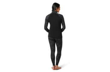 Image of Smartwool Merino 250 Baselayer Pattern 1/4 Zip - Womens, Black Traced Dahlia, Extra Small, SW016375E42-XS