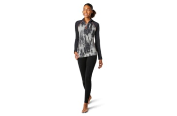 Image of Smartwool Merino 250 Baselayer Pattern 1/4 Zip - Womens, Light Gray Forest Scape, Small, SW016375F51-S
