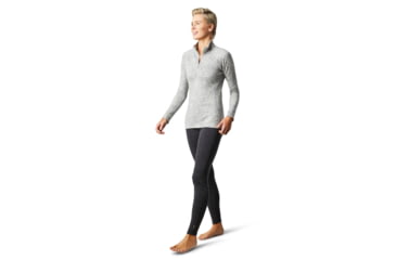 Image of Smartwool Merino 250 Baselayer Pattern 1/4 Zip - Womens, Light Gray Traced Dahlia, Extra Small, SW016375E41-XS