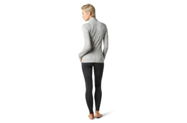Image of Smartwool Merino 250 Baselayer Pattern 1/4 Zip - Womens, Light Gray Traced Dahlia, Extra Small, SW016375E41-XS