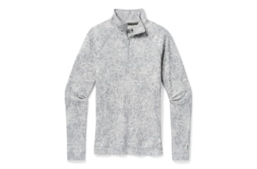 Image of Smartwool Merino 250 Baselayer Pattern 1/4 Zip - Womens, Light Gray Traced Dahlia, Extra Small, SW016375E41-XS