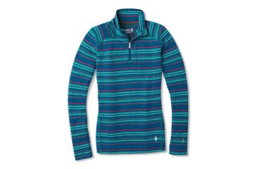 Image of Smartwool Merino 250 Baselayer Pattern 1/4 Zip - Womens, Peacock Margarita, Extra Small, SW0NP222C18-XS