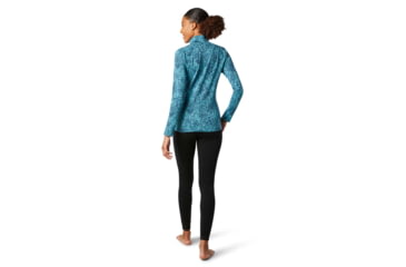 Image of Smartwool Merino 250 Baselayer Pattern 1/4 Zip - Womens, Wave Blue Traced Dahlia, Small, SW016375E39-S