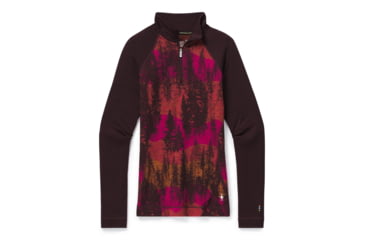 Image of Smartwool Merino 250 Baselayer Pattern 1/4 Zip - Womens, Woodsmoke Forest Scape, Extra Small, SW016375E44-XS