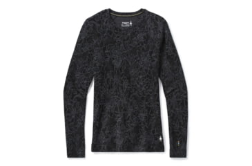Image of Smartwool Merino 250 Baselayer Pattern Crew - Womens, Black Traced Dahlia, Small, SW016371E42-S