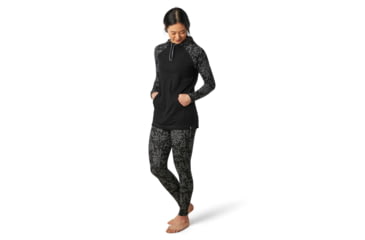 Image of Smartwool Merino 250 Drape Neck Hoodie - Womens, Black Digital Snowflake, Medium, SW019244E36-M