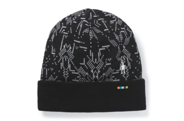 Image of Smartwool Merino 250 Pattern Cuffed Beanie, Black Digital Snowflake, One Size, SW0SC181E36-1FM