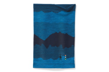 Image of Smartwool Merino 250 Pattern Neck Gaiter - Kids, Deep Navy Mountain Scape, Small, SW000431E92-SM