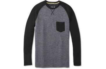 Image of Smartwool Merino 250 Pocket Crew - Mens, Medium Gray Tick Stitch, Large, SW016084B99-L