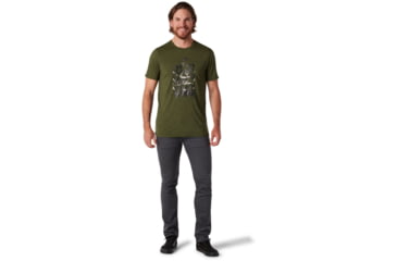 Image of Smartwool Merino Sport 150 Mountain Ventures Tee - Mens, Moss Green Heather, Extra Large, SW000368B45-XL