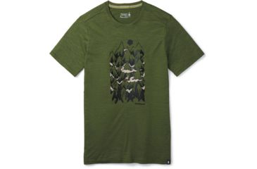 Image of Smartwool Merino Sport 150 Mountain Ventures Tee - Mens, Moss Green Heather, Extra Large, SW000368B45-XL