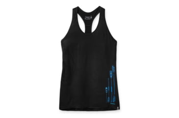 Image of Smartwool Merino Sport 150 Paddle and Oars Graphic Tank - Womens, Black, Extra Small, SW000720001XS