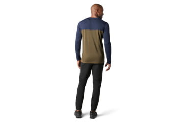 Image of Smartwool Merino Sport 250 Henley - Mens, Deep Navy/Military Olive Heather, 2XL, SW016295E62-XXL