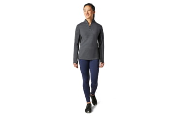Image of Smartwool Merino Sport 250 Long Sleeve 1/4 Zip - Womens, Charcoal Heather, Small, SW019251010-S