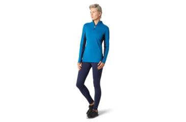 Image of Smartwool Merino Sport 250 Long Sleeve 1/4 Zip - Womens, Ocean Abyss, Small, SW019251E21-S