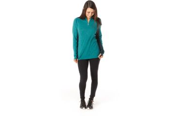 Image of Smartwool Merino Sport 250 Long Sleeve 1/4 Zip - Womens, Peacock Heather, Small, SW019251B78-S