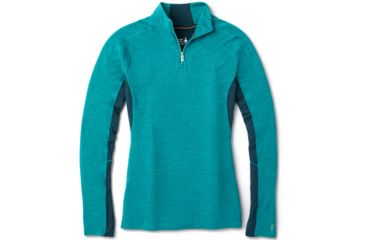 Image of Smartwool Merino Sport 250 Long Sleeve 1/4 Zip - Womens, Peacock Heather, Small, SW019251B78-S