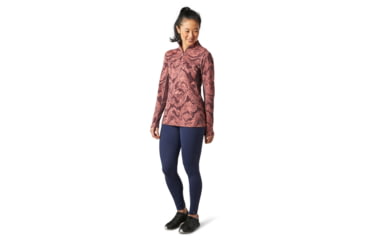 Image of Smartwool Merino Sport 250 Long Sleeve 1/4 Zip - Womens, Woodsmoke Geode Pattern, Medium, SW019251E46-M
