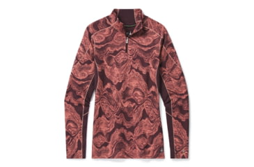 Image of Smartwool Merino Sport 250 Long Sleeve 1/4 Zip - Womens, Woodsmoke Geode Pattern, Medium, SW019251E46-M