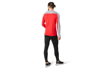 Image of Smartwool Merino Sport 250 Long Sleeve Crew - Mens, Light Gray Heather/Cardinal Red, 2XL, SW019023E76-XXL