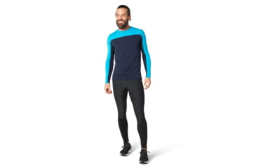 Image of Smartwool Merino Sport 250 Long Sleeve Crew - Mens, Sea Blue/Deep Navy, Extra Large, SW019023E82-XL