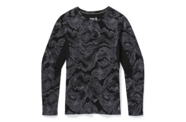 Image of Smartwool Merino Sport 250 Long Sleeve Crew - Womens, Black Geode Pattern, Extra Small, SW019250E45-XS