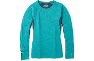 Image of Smartwool Merino Sport 250 Long Sleeve Crew - Womens, Peacock Heather, Medium, SW019250B78-M