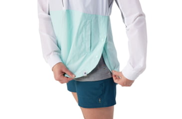 Image of Smartwool Merino Sport Ultra Light Anorak - Womens, Bleached Aqua, Medium, SW016603J21M