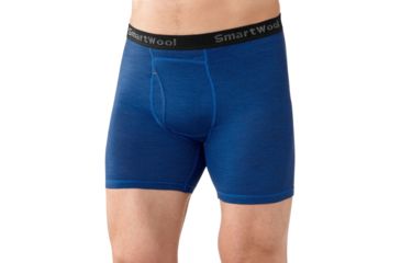 Image of Smartwool NTS Micro 150 Boxer Brief - Men's-Pattern Bright Blue-Medium