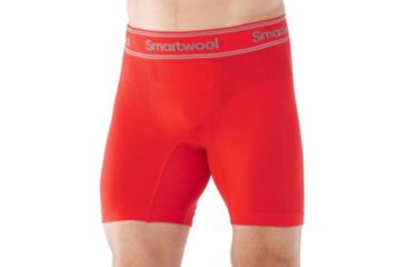 Image of Smartwool PhD Seamless 6 in Boxer Brief - Mens, Fire Red, Medium, SW016015673M
