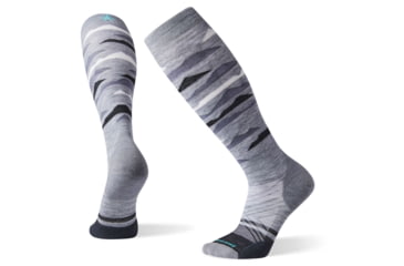 Image of Smartwool PhD Ski Light Elite Pattern Socks, Light Gray, Medium, SW001283039-M