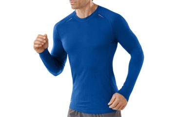 Image of Smartwool PhD Ultra Light Long Sleeve Top - Men's-Bright Blue-Medium