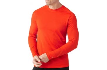 Image of Smartwool PhD Ultra Light Long Sleeve Top - Men's-Bright Orange-Large