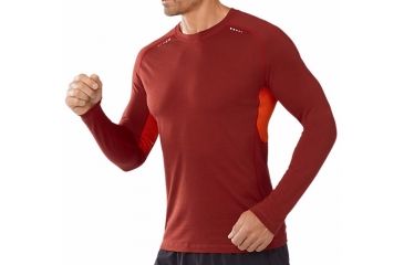 Image of Smartwool PhD Ultra Light Long Sleeve Top - Men's-Moab Rust-Large