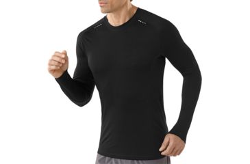 Image of Smartwool PhD Ultra Light Long Sleeve Top - Men's-Black-Medium