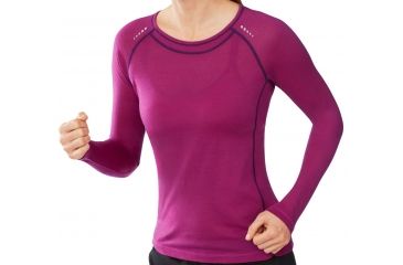 Image of Smartwool PhD Ultra Light Long Sleeve Top - Women's-Berry-X-Small