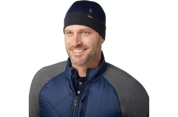 Image of Smartwool Thermal Merino Reversible Cuffed Beanie, 391 Deep Navy-Charcoal, 1FM, SW0SW9563911FM