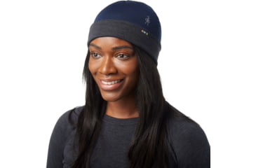Image of Smartwool Thermal Merino Reversible Cuffed Beanie, 391 Deep Navy-Charcoal, 1FM, SW0SW9563911FM