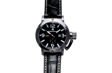 Image of Smith and Wesson Water Resistant EGO Watch w/ Leather Strap, 48mm, Grey SWW-LW6081