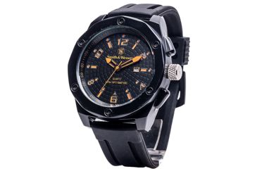Image of Smith and Wesson Water Resistant EGO Watch w/ Silicon Strap, 50mm, Black/Orange SWW-LW6057