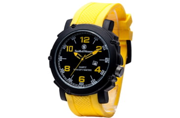 Image of Smith and Wesson Water Resistant EGO Watch w/ Silicon Strap, 50mm, Yellow/Black SWW-LW6098