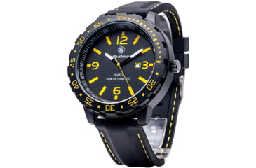 Image of Smith and Wesson Water Resistant EGO Watch w/ Silicon Strap, 51mm, Black/Yellow SWW-LW6086