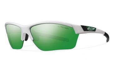 Image of Smith Approach Max Sunglasses - White Frame w/ Green Mirror/Ignitor/Clear Lens APMPCGNMWT