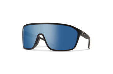 Image of Smith Boomtown Sunglasses, Matte Black Frame, ChromaPop Polarized Blue Mirror Lens, 20493200399XX