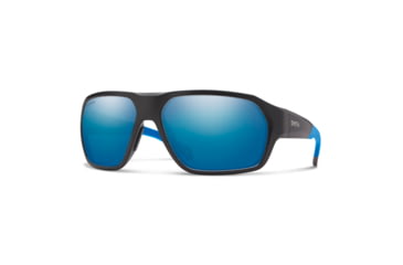 Image of Smith Deckboss Sunglasses, Matte Black Blue Frame, ChromaPop Glass Polarized Blue Mirror Lens, 204066DOF63QG